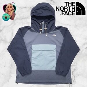The North Face Mens Class V Fanorak Blue Colorblock Anorak Jacket XXL Hooded